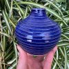 dark blue stripe bud vase