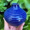 dark blue stripe bud vase