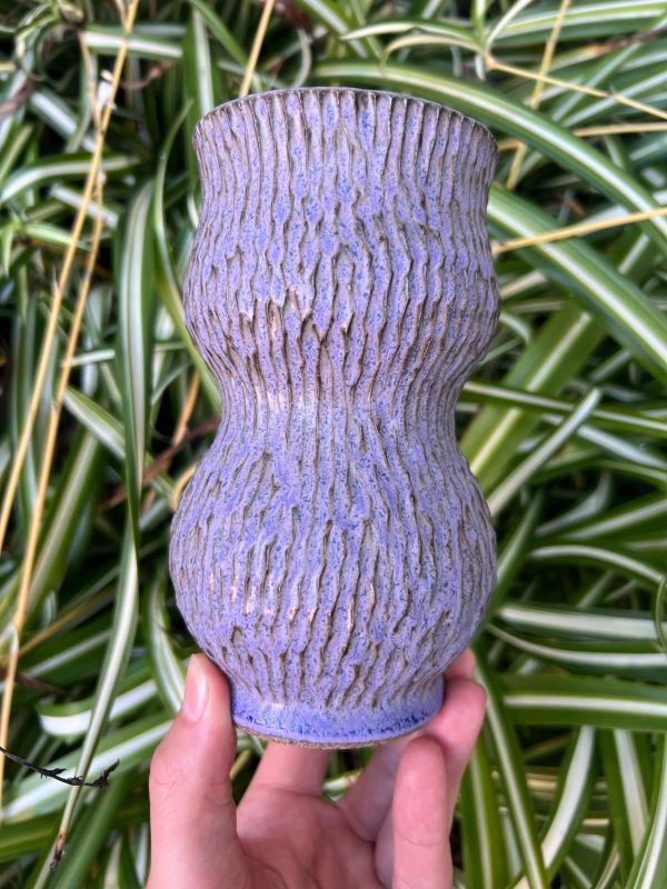 purple carved vase