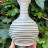 white stripe bud vase