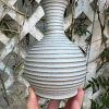 white stripe bud vase