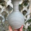 white stripe bud vase