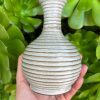 white stripe bud vase