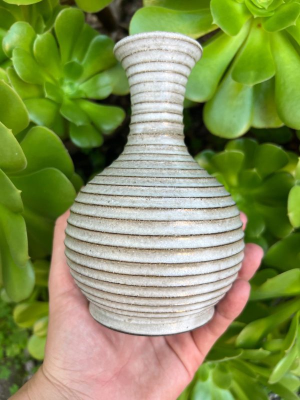 white stripe bud vase