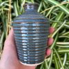 floating blue stripe bud vase