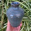 floating blue stripe bud vase