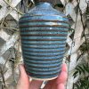 floating blue stripe bud vase