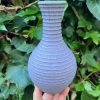 purple stripe bud vase