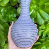 purple stripe bud vase