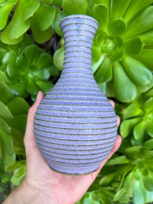 purple stripe bud vase