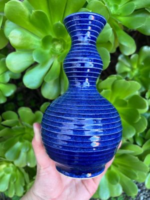 dark blue stripe bud vase