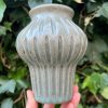 celadon blue carved vase