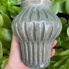 celadon blue carved vase