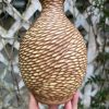 yellow carved bud vase