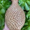 yellow carved bud vase