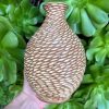 yellow carved bud vase