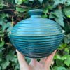 blue green stripe jar