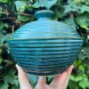 blue green stripe jar