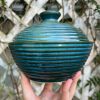 blue green stripe jar