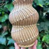 yellow carved vase