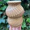 yellow carved vase