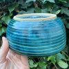 blue green stripe bowl