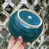 blue green stripe bowl