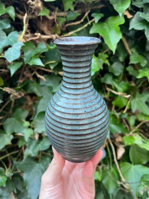 dark floating blue stripe bud vase