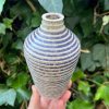 purple stripe bud vase