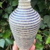 purple stripe bud vase