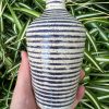 purple stripe bud vase