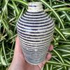 purple stripe bud vase