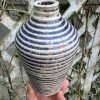 purple stripe bud vase