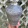 purple stripe bud vase