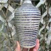 purple stripe bud vase