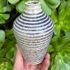 purple stripe bud vase