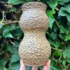 yellow speckle carved vase