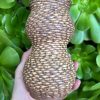 yellow speckle carved vase