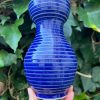 dark blue stripe vase