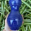 dark blue stripe vase