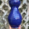 dark blue stripe vase