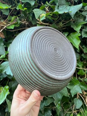 celadon blue stripe bowl