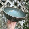 celadon blue stripe bowl