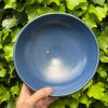 tall blue speckle serving bowl
