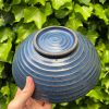 tall blue speckle serving bowl