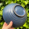tall blue speckle serving bowl