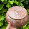 wide orange serving bowl