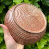 wide orange serving bowl