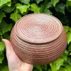 wide orange serving bowl