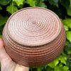 wide orange serving bowl